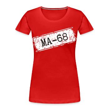Mannheim 68 - Frauen Premium Bio T-Shirt - Rot - Vorne - Mia (176cm)