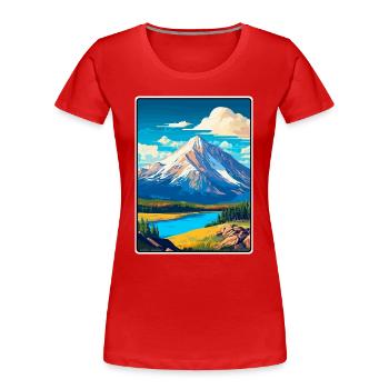 Affichage urbain vintage de Mount Katahdin USA - T-shirt bio Premium Femme - rouge - Devant - Mia (176cm)