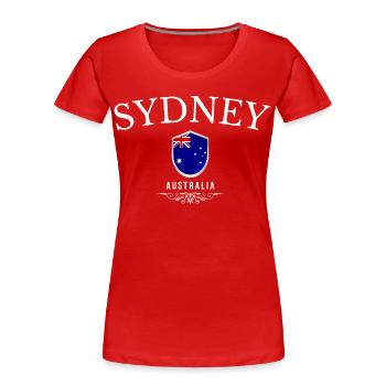 Sydney Australien, elegantes und minimalistisches Design - Frauen Premium Bio T-Shirt - Rot - Vorne - Mia (176cm)