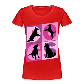 Dogs I Love Dogs Silhouettes Dog Mom Dog Dad - Women's Premium Organic T-Shirt - red - Front - Mia (176cm)
