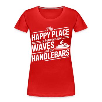 Entre vagues et guidon Jetski Citation - T-shirt bio Premium Femme - rouge - Devant - Mia (176cm)