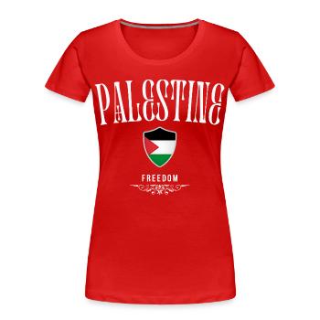 Palestine, minimalist elegant design - Women's Premium Organic T-Shirt - red - Front - Mia (176cm)