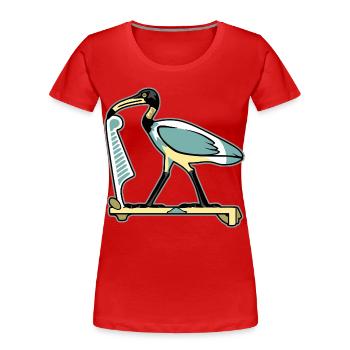 THOTH Egyptian Symbol - Women's Premium Organic T-Shirt - red - Front - Mia (176cm)