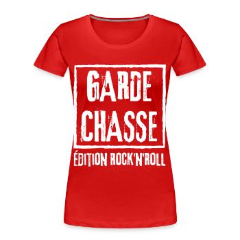 Garde Chasse Edition Rock - T-shirt bio Premium Femme - rouge - Devant - Mia (176cm)