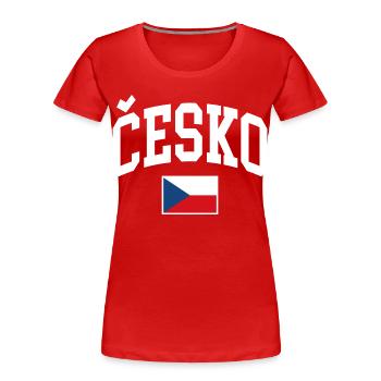 Drapeau de la République tchèque - T-shirt bio Premium Femme - rouge - Devant - Mia (176cm)
