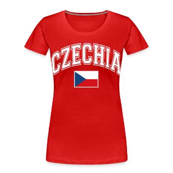 Drapeau de la République tchèque - T-shirt bio Premium Femme - rouge - Devant - Mia (176cm)