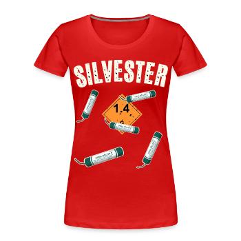New Year's Eve fireworks - Women's Premium Organic T-Shirt - red - Front - Mia (176cm)