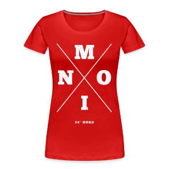 Conception maritime avec Moin 54°Nord - T-shirt bio Premium Femme - rouge - Devant - Mia (176cm)