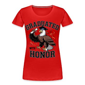Abschluss-Adler - Frauen Premium Bio T-Shirt - Rot - Vorne - Mia (176cm)