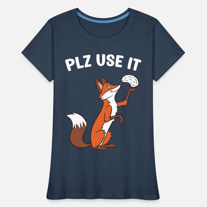 A funny fox with the brain plz use it Women's Premium Organic T-Shirt