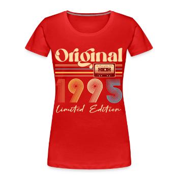 Anniversaire 30 Ans Original 1995 Cadeau Fête - T-shirt bio Premium Femme - rouge - Devant - Mia (176cm)
