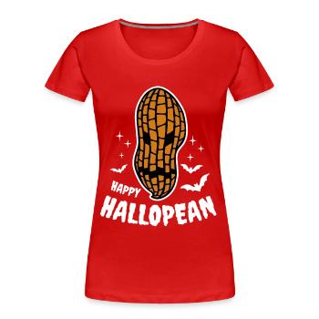 Déguisement d'Halloween : Cacahuète effrayante - T-shirt bio Premium Femme - rouge - Devant - Mia (176cm)