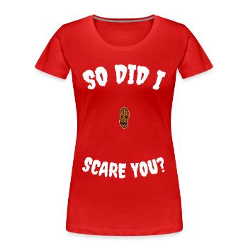 Hallowpea Alors je t'ai fait peur ? Cacahuète d'Halloween - T-shirt bio Premium Femme - rouge - Devant - Mia (176cm)