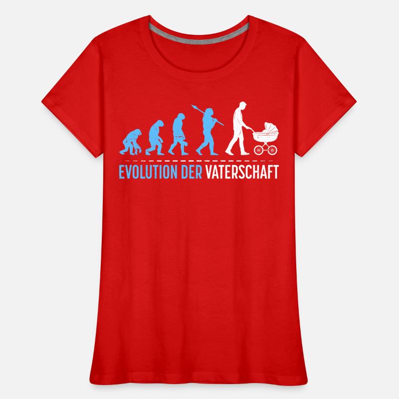 Werdender Vater EVOLUTION DER VATERSCHAFT Lustig Frauen Premium Bio T-Shirt