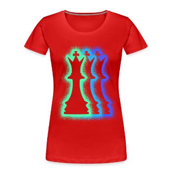 Schachfiguren Schachspieler Silhouetten Schach - Frauen Premium Bio T-Shirt - Rot - Vorne - Mia (176cm)