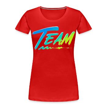 Team - Frauen Premium Bio T-Shirt - Rot - Vorne - Mia (176cm)