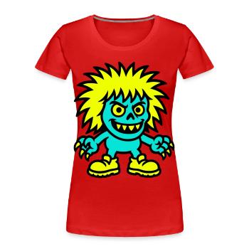 Monster with yellow hair - Women's Premium Organic T-Shirt - red - Front - Mia (176cm)