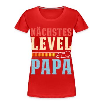 Gamer NEXT LEVEL DAD Drôle - T-shirt bio Premium Femme - rouge - Devant - Mia (176cm)