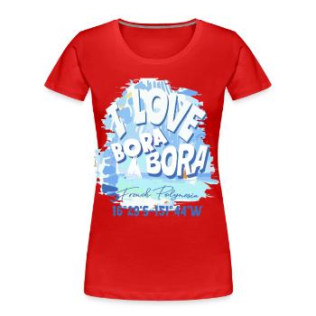 Design Nautique Bora Bora Bleu - T-shirt bio Premium Femme - rouge - Devant - Mia (176cm)