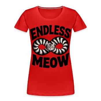 Endlose Miau-Katze - Frauen Premium Bio T-Shirt - Rot - Vorne - Mia (176cm)