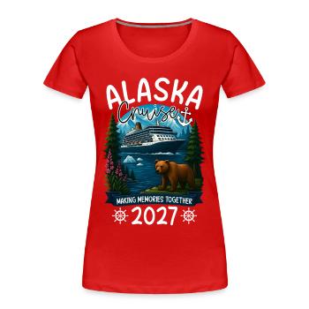Croisière en Alaska 2027 - T-shirt bio Premium Femme - rouge - Devant - Mia (176cm)
