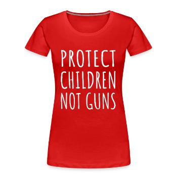 Kinder schützen, nicht Waffen - Schluss mit Waffengewalt I - Frauen Premium Bio T-Shirt - Rot - Vorne - Mia (176cm)