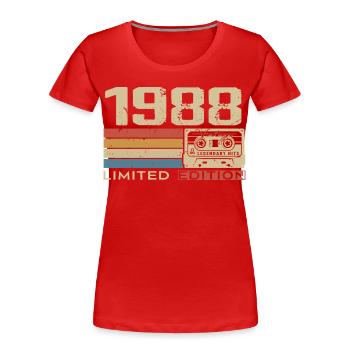 Legenden 1988 Jahrgang 1988 Jubiläum Jahrgang 1988 - Frauen Premium Bio T-Shirt - Rot - Vorne - Mia (176cm)