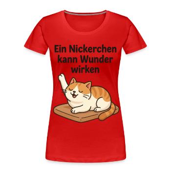 Funny Kitten Nap - Women's Premium Organic T-Shirt - red - Front - Mia (176cm)