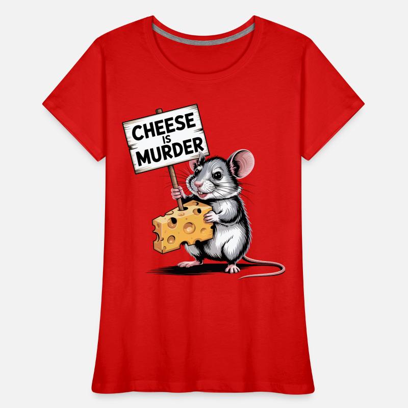 Cheese Is Murder Mouse Women's Premium Organic T-Shirt