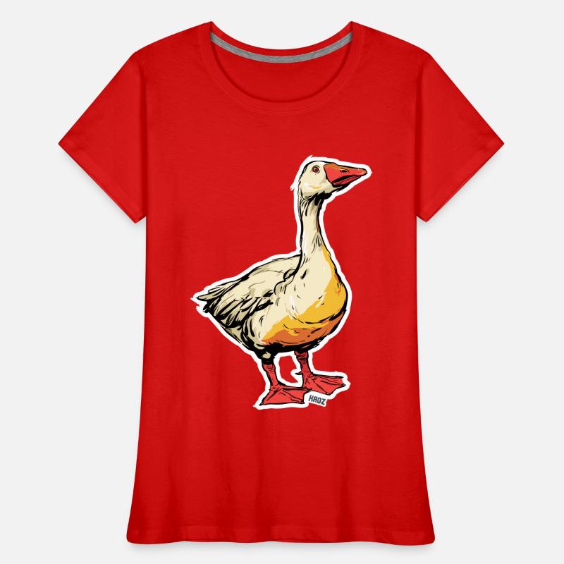 Comic Goose with Beak Women's Premium Organic T-Shirt