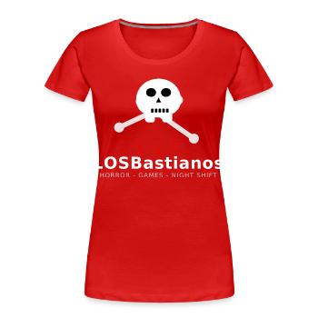 LosBastianos „Blutnacht“ – Skull & Bones - Frauen Premium Bio T-Shirt - Rot - Vorne - Mia (176cm)