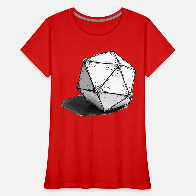 Hand Drawn Cube – Minimal Dice Sketch Women's Premium Organic T-Shirt