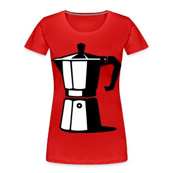 Espresso Kanne  - Frauen Premium Bio T-Shirt - Rot - Vorne - Mia (176cm)