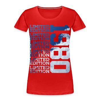 46 ANS ÉDITION LIMITÉE 1980 46E ANNIVERSAIRE - T-shirt bio Premium Femme - rouge - Devant - Mia (176cm)
