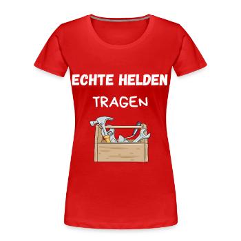Craftsman Shirt – Real Heroes Wear Tools - Women's Premium Organic T-Shirt - red - Front - Mia (176cm)