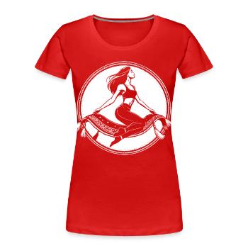 Fliegender Teppich Design – Magischer Orient - Frauen Premium Bio T-Shirt - Rot - Vorne - Mia (176cm)