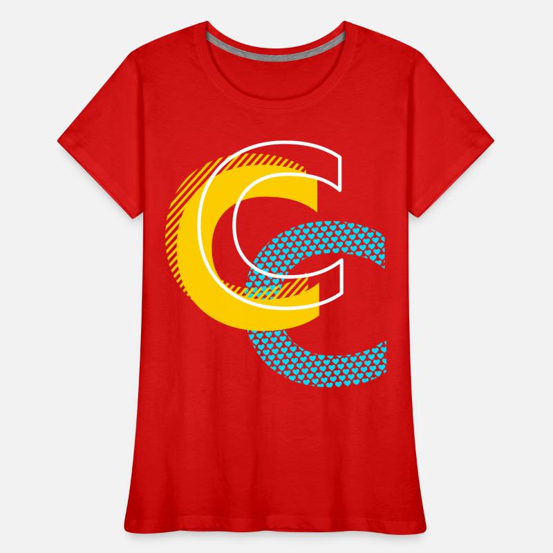 Lettre initiale C T-shirt bio Premium Femme