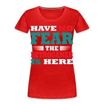 Have no Fear the Retrogamer is here Outfit - Women's Premium Organic T-Shirt - red - Front - Mia (176cm)