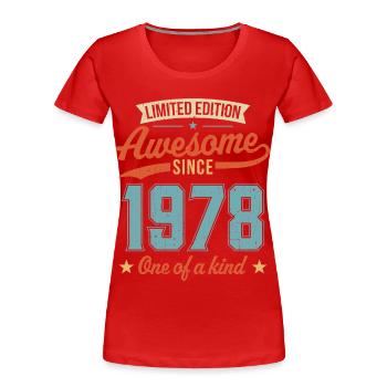 Genial seit 1978 - Frauen Premium Bio T-Shirt - Rot - Vorne - Mia (176cm)