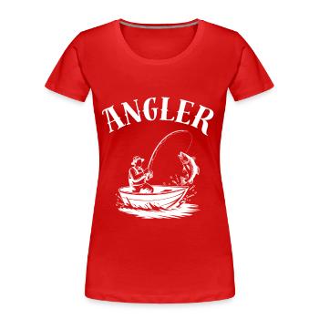 Angler Shirt for Birthday - Women's Premium Organic T-Shirt - red - Front - Mia (176cm)