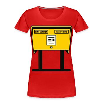 Boîte aux lettres jaune Munich - T-shirt bio Premium Femme - rouge - Devant - Mia (176cm)