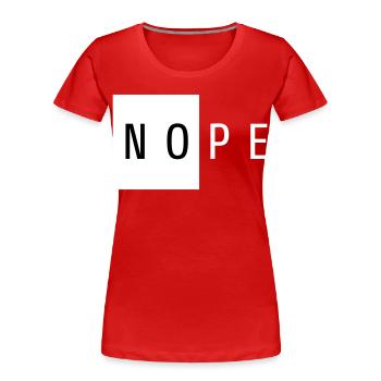 Nope Cadeau Blanc - T-shirt bio Premium Femme - rouge - Devant - Mia (176cm)
