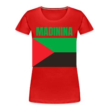 T-shirt Madinina drapeau Martinique - T-shirt bio Premium Femme - rouge - Devant - Mia (176cm)