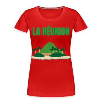 T-shirt île La Réunion tropicale - T-shirt bio Premium Femme - rouge - Devant - Mia (176cm)