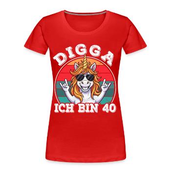 40th Birthday 40s 40th Digga I'm 40 Years Old - Women's Premium Organic T-Shirt - red - Front - Mia (176cm)