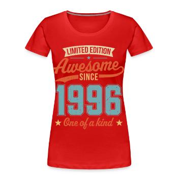 Awesome Since 1996 - Women's Premium Organic T-Shirt - red - Front - Mia (176cm)