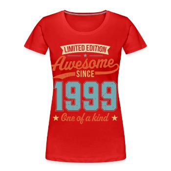 Awesome Since 1999 - Women's Premium Organic T-Shirt - red - Front - Mia (176cm)