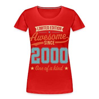 Awesome Since 2000 - Women's Premium Organic T-Shirt - red - Front - Mia (176cm)