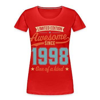 Genial seit 1998 - Frauen Premium Bio T-Shirt - Rot - Vorne - Mia (176cm)