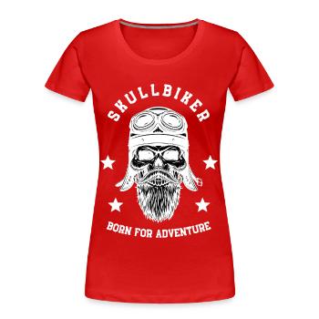 Skullbiker - Women's Premium Organic T-Shirt - red - Front - Mia (176cm)